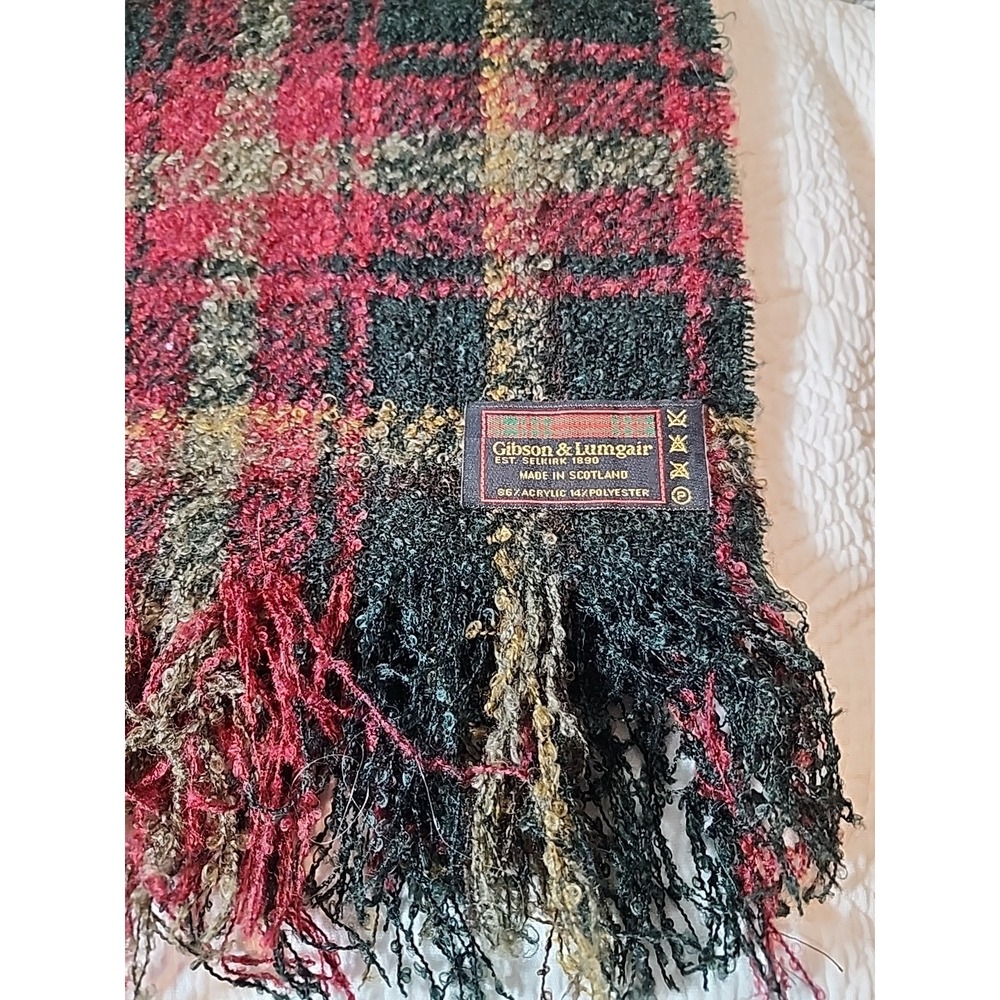 Gibson And Lumgair Plaid Scarf. Made In Scotland. Unisex 12"x56"